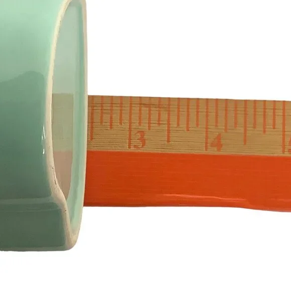 Heart Shaped Ceramic Trinket Box Teal Green 3.5" x 3" x 2.5" Gold Trim - Picture 7 of 8